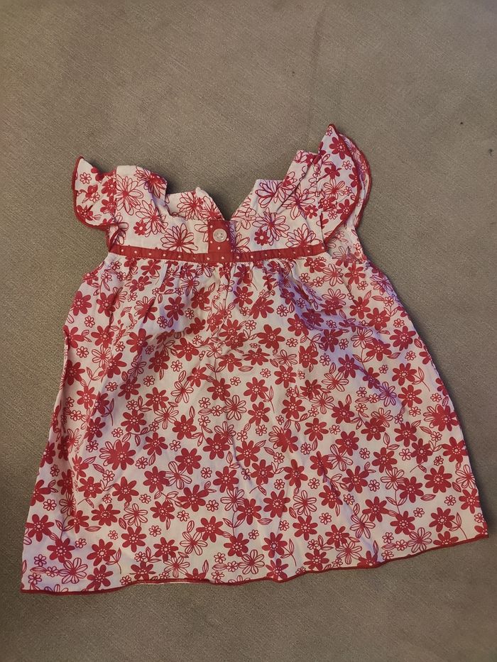 Chemisier sans manches rouge et blanc George 9/12mois