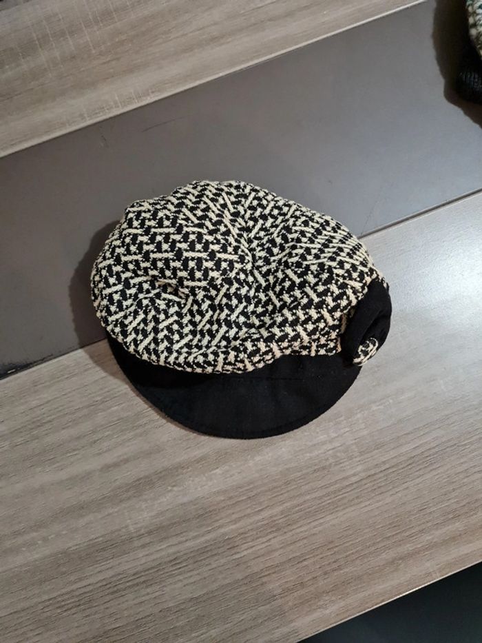 Béret nœud chapeau hiver noir - photo numéro 3