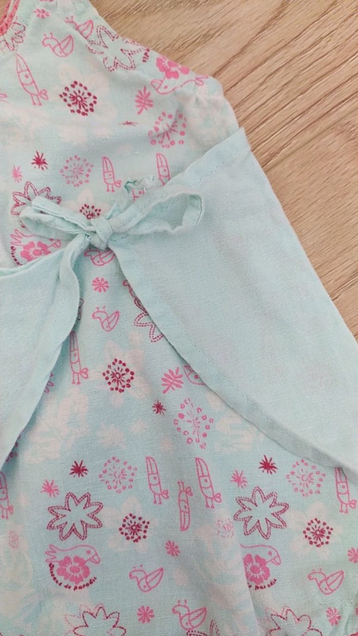 Robe été 6 mois bleu rose fleur - photo numéro 4