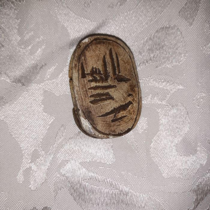 Faby27800 Scarabée Egyptien en pierre gravée de hiéroglyphes Egypte - photo numéro 4