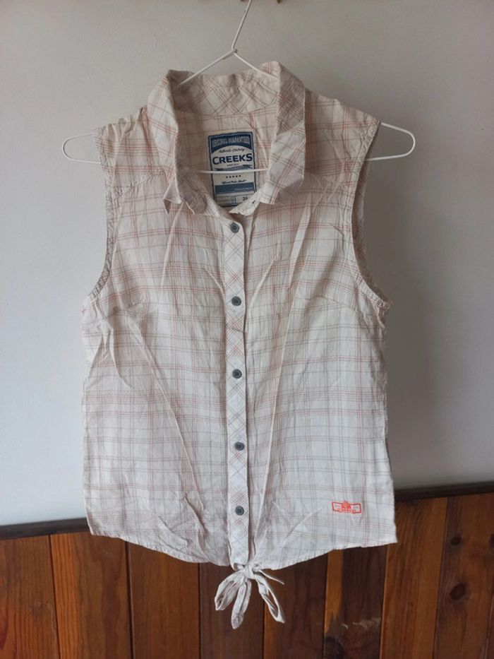 Chemise sans manches à nouer