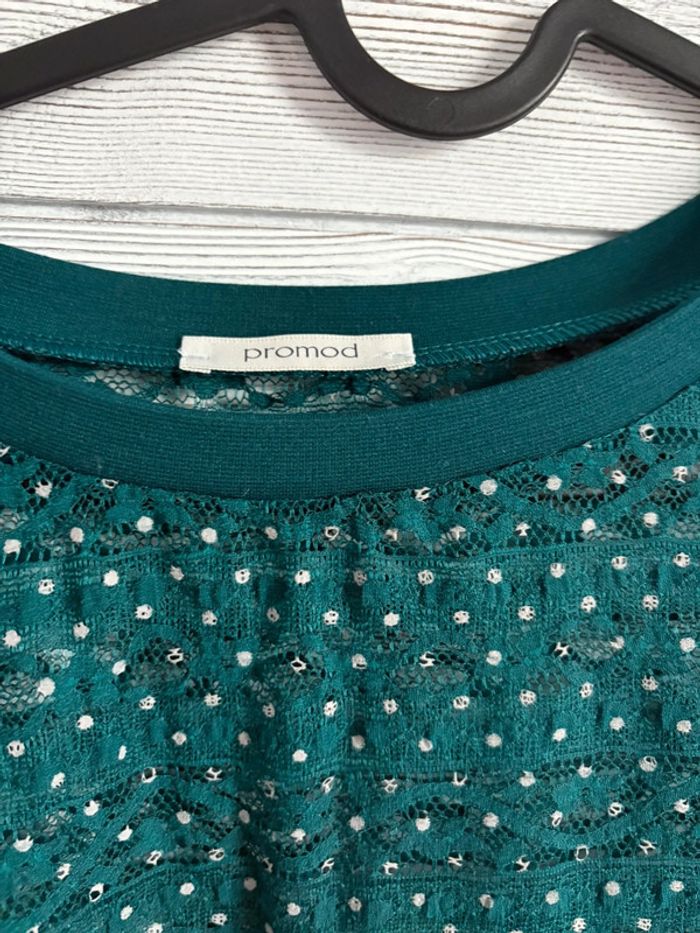 Tee shirt vert à pois - Promod - photo numéro 3