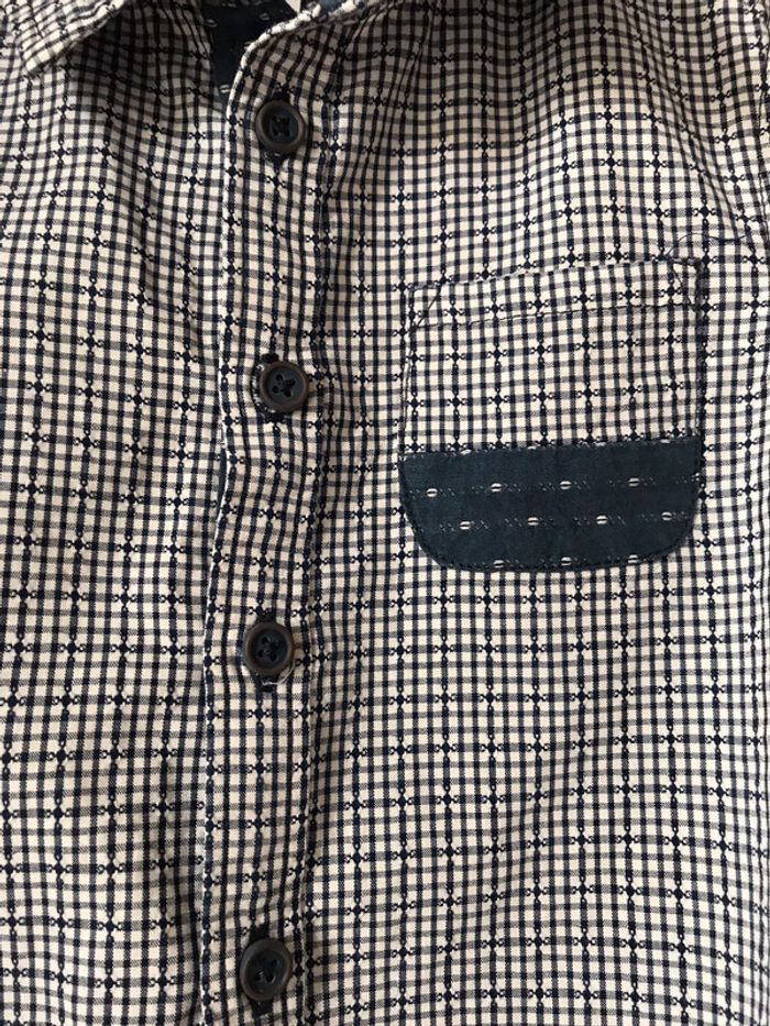 Chemise à carreaux bleus garçon 18 mois - photo numéro 2