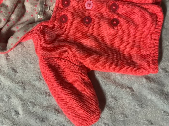 gilet doublé polaire avec capuche intérieur blanc 1 mois kitchoun - photo numéro 5