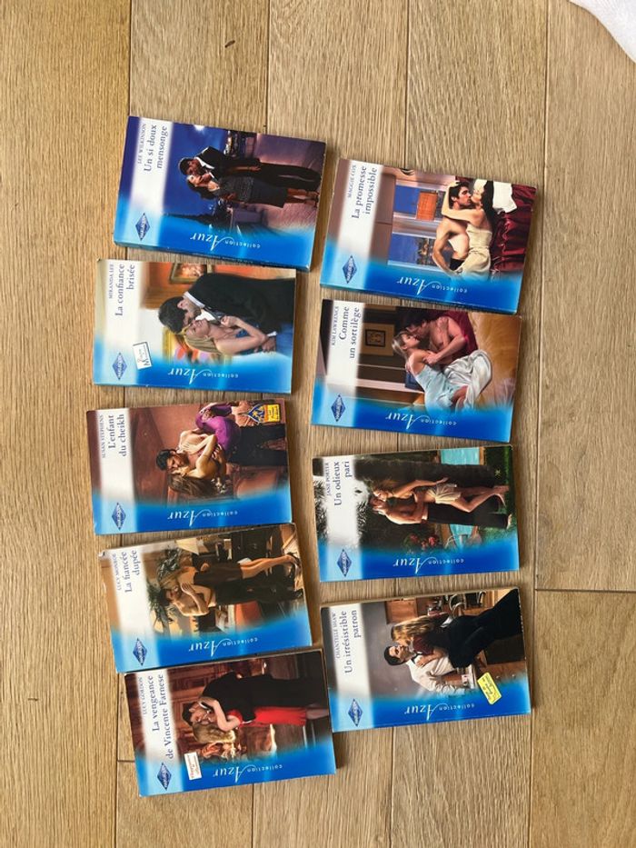 Lot de 9 livres harlequin collection azur bon état