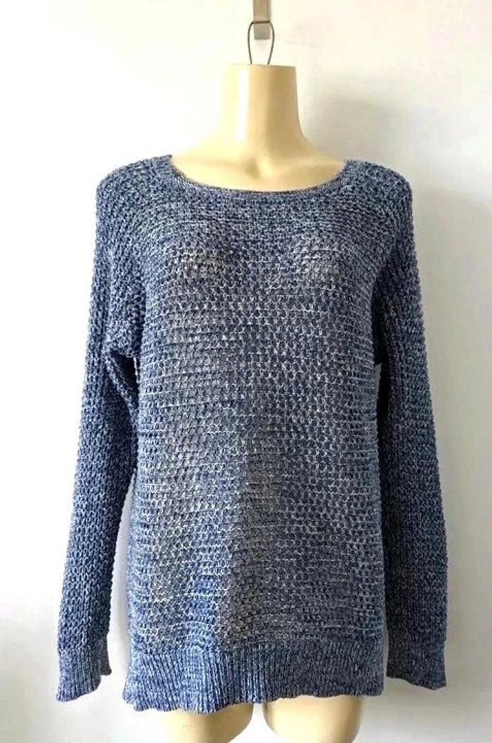 Pull bleu ajouré 100% coton - Caroll - taille 42