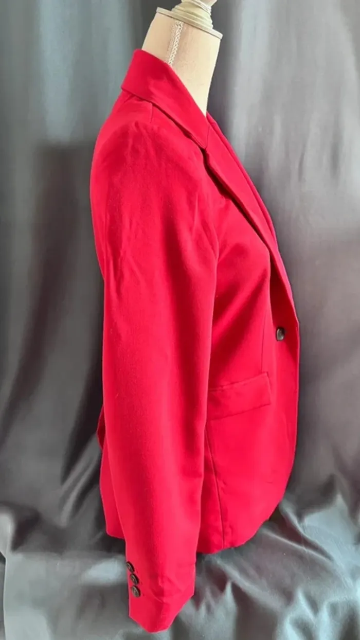 💕 veste blazer rouge #mango taille 38 M - photo numéro 4