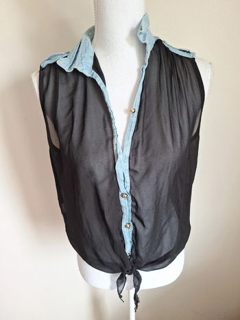 Chemise transparente noire t36 #F36S-277