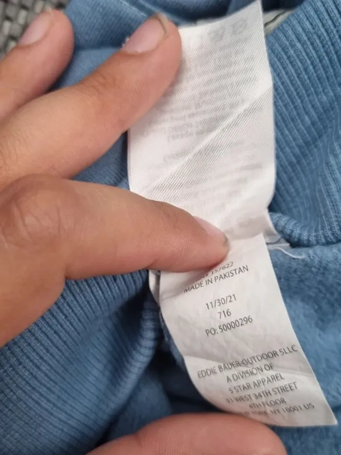 Sweat à capuche Eddie Bauer bleu – Taille M Homme (mesures en photos) - photo numéro 14