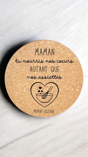 Dessous de plat en liège personnalisé 