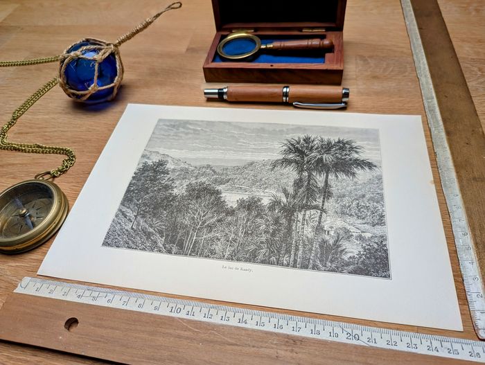 Imprimée en 1894, le lac de Kandy, Sri-Lanka. Original Vintage Authentique - photo numéro 3
