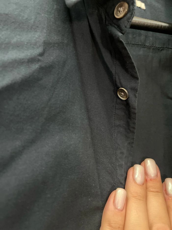 Chemise IKKS unie bleu marine - photo numéro 3