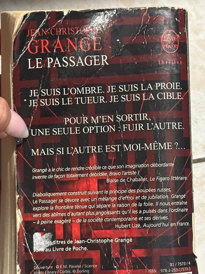 Thriller Le Passager de Jean-Christophe Grange - photo numéro 3
