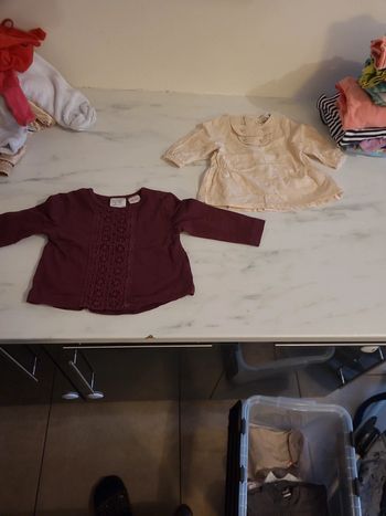 Lot 2 blouses/tchirts ML fille 3 mois