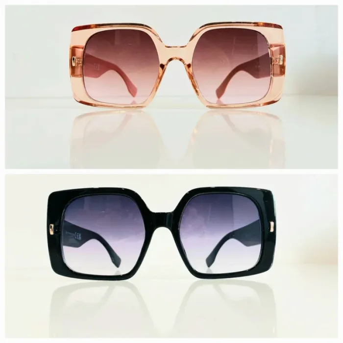 Lot de deux lunettes de soleil femme rectangulaire noire et rose uvprotection catégorie 2 et 3 - photo numéro 2