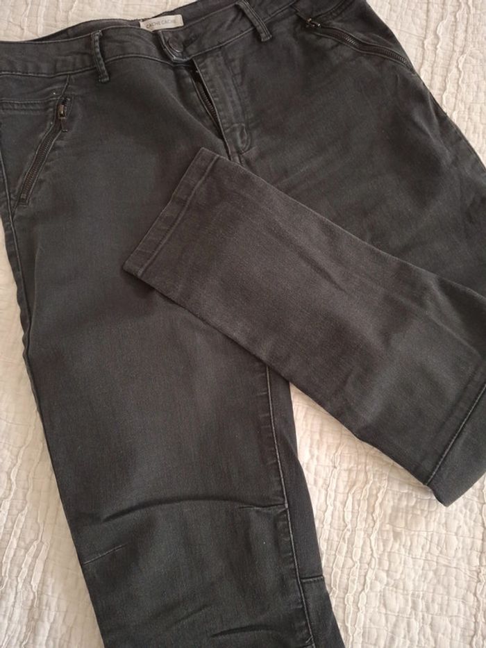 Jean cache cache gris foncé taille 42 - photo numéro 2