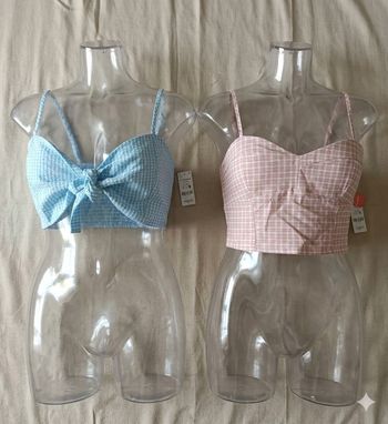 Lot de 2 crop tops vichy – Taille XL – Ardene – Neufs