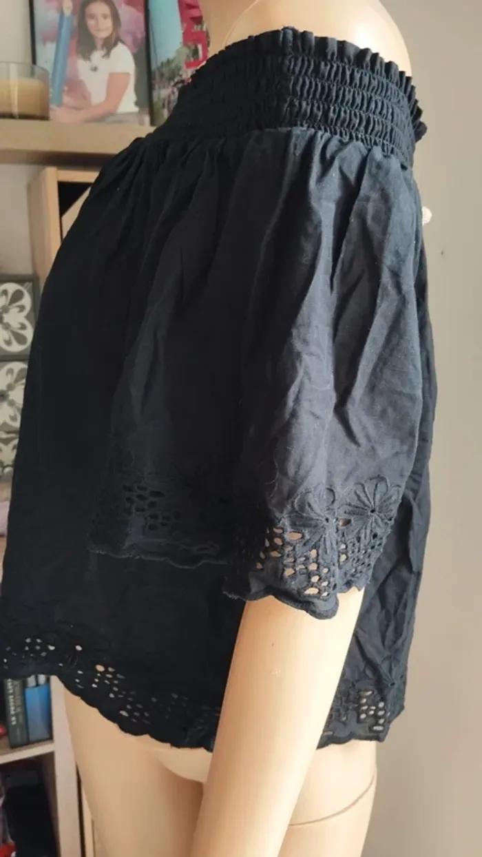 Top haut noir femme taille l - photo numéro 5