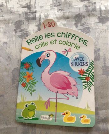 📚✨ Livre neuf “Relier les chiffres 1 à 20” – Thème grenouille 🐸 + stickers ✨📚