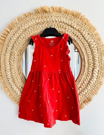 Robe rouge & blanche H&M 98/104 cm