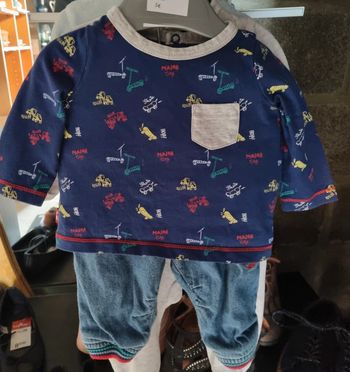 Ensemble 2 pièces jeans + t-shirt longues manches