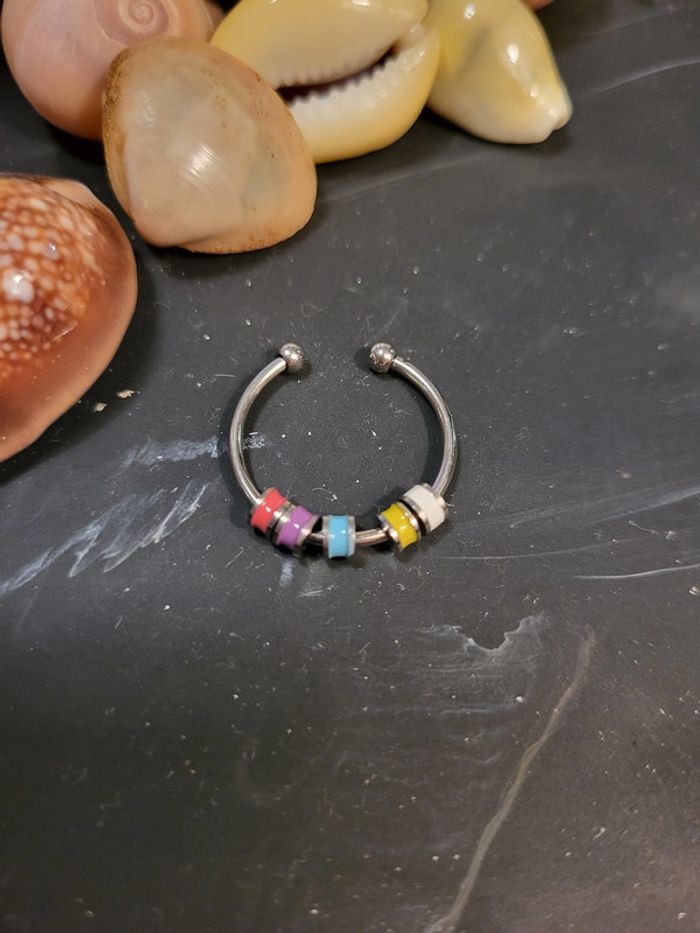 Bague acier inoxydable versicolore neuve ajustable - photo numéro 6