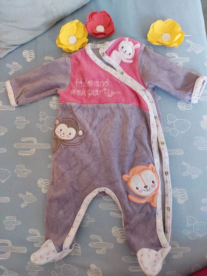 Pyjama velours grenouillère