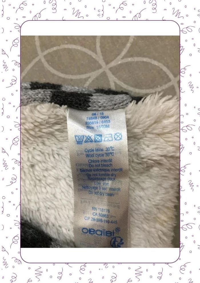 Écharpe bébé obaibi rayé gris - photo numéro 3