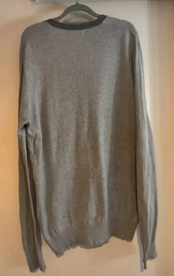 Gilet gris col V Jules coton cachemire taille XXL - photo numéro 5