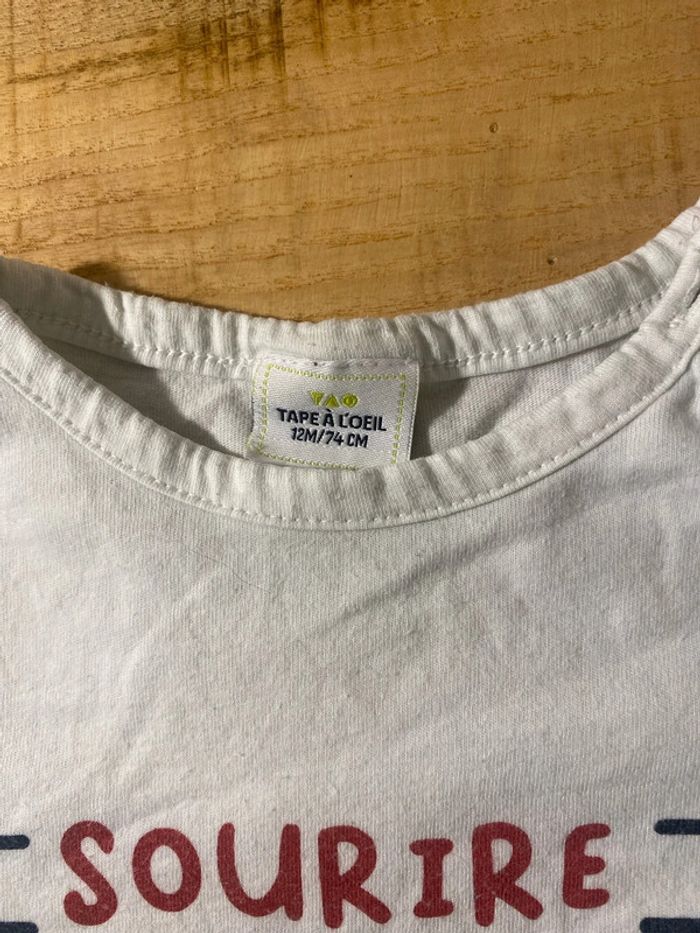 T shirt bébé manches longues 12 mois - photo numéro 2