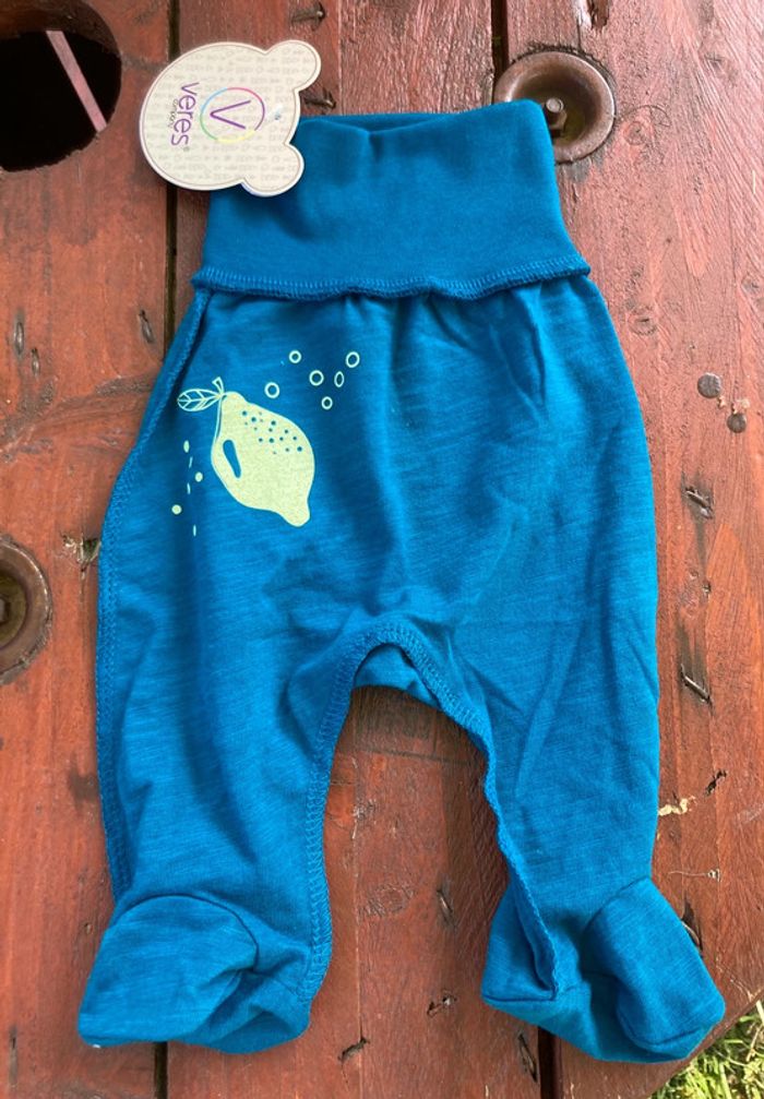 Pantalon bleu avec pieds 1 mois