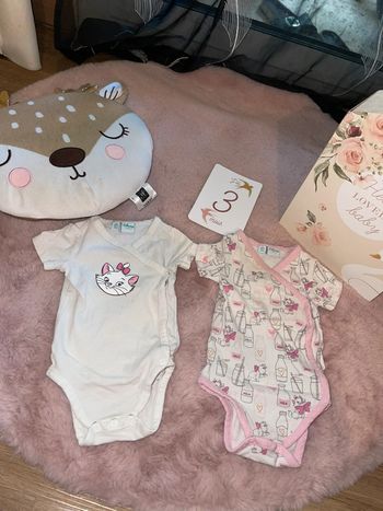 Lot de 2 body Marie Disney MC 3 mois
