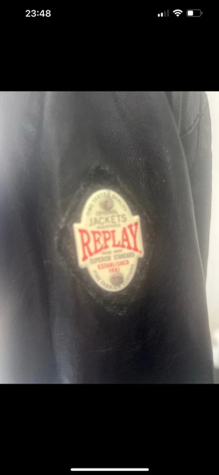 Perfecto replay taille M en cuir véritable - photo numéro 3
