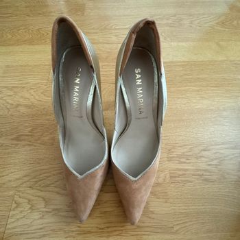 Chaussures à talon San Marina or et marron clair