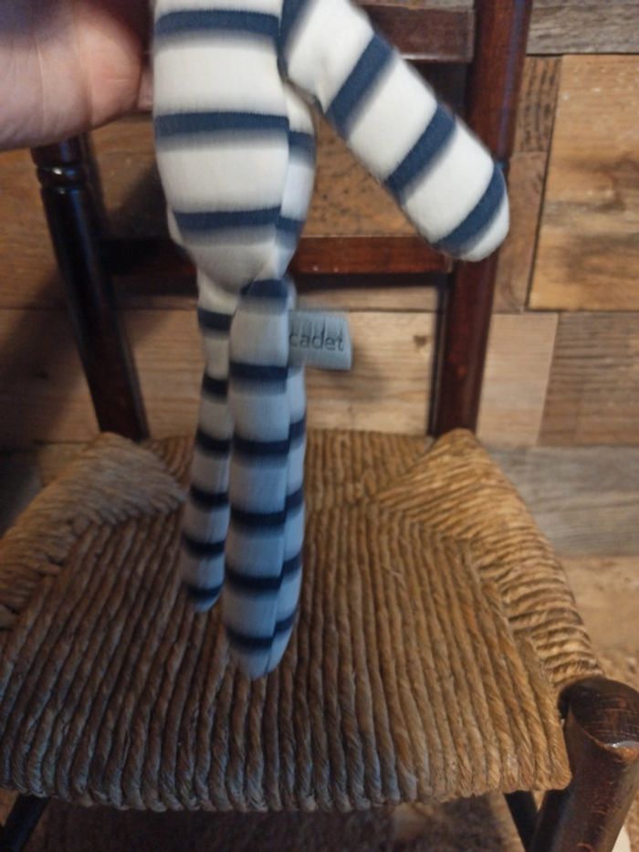 Doudou lapin bleu cadet rousselle tbe - photo numéro 4