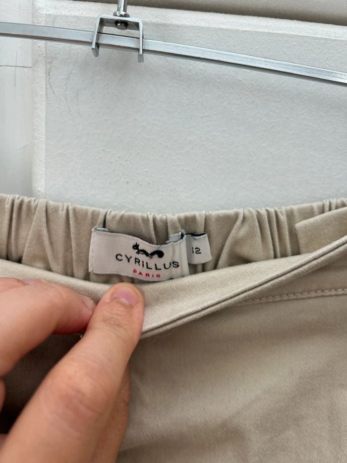 Jupe short beige en coton taille 12 ans cyrillus - photo numéro 3