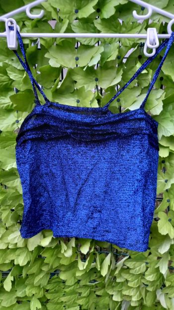 Débardeur de fêtes bleu brillants Taille : 36