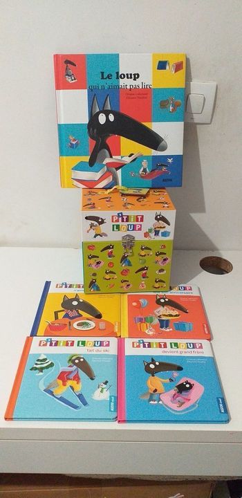 Lot  de 5 livres petit loup avec boite