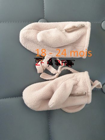 1 paire gant moufle marron beige 12 -18 mois à scratch