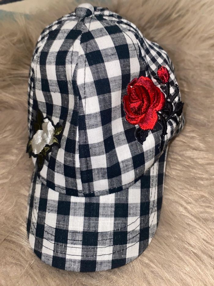 Casquette vichy noire - photo numéro 2