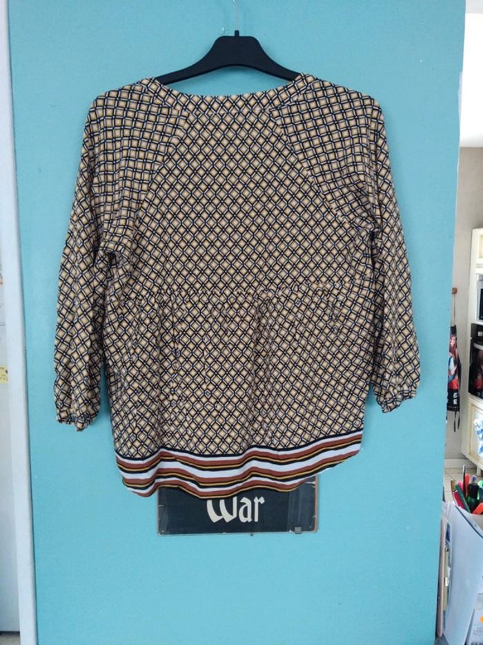 Blouse manches 3quart cache cache moutarde a carreaux taille 36 - photo numéro 2