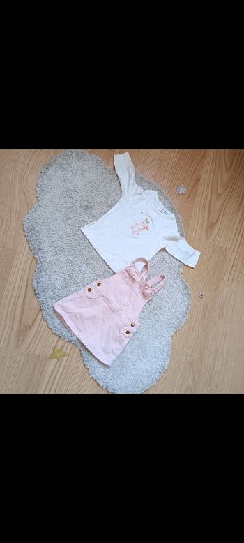 Salopette rose clair avec haut Mini Princesse 