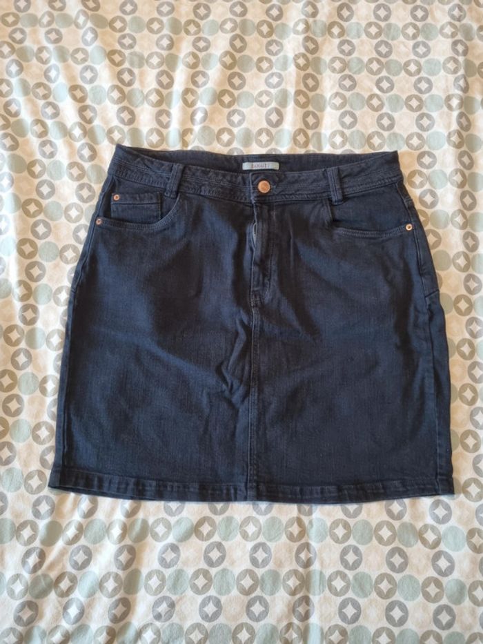 jupe en jean noir camaieu