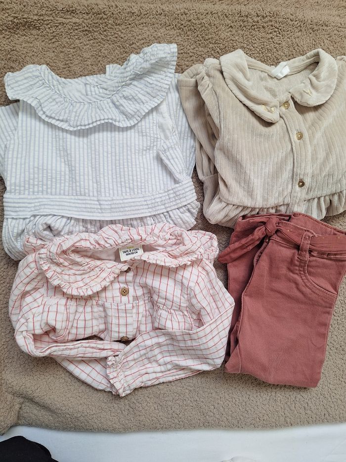 Lot robe et blouse bébé fille 18 mois - photo numéro 1