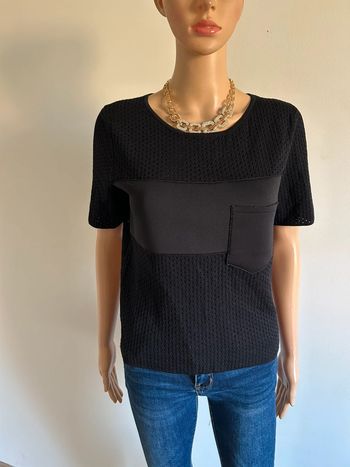 Haut noir bi matière à manches courtes Morgan taille XS jamais porté