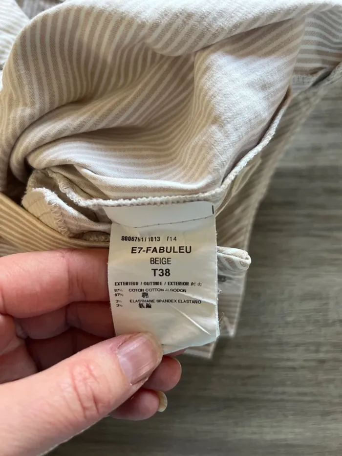 Short beige et blanc rayé - photo numéro 3
