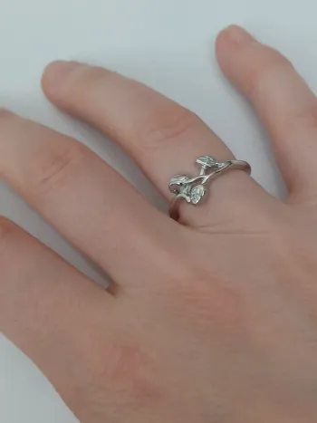 Bague argentée tendance en acier inoxydable