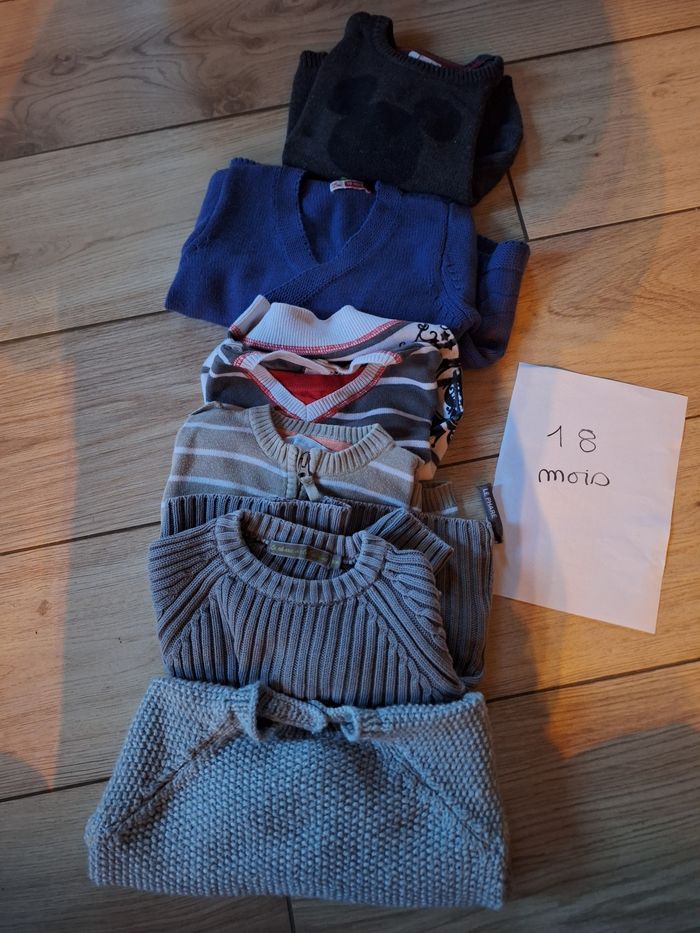 Lot 6 pulls bébé garçon 18 mois