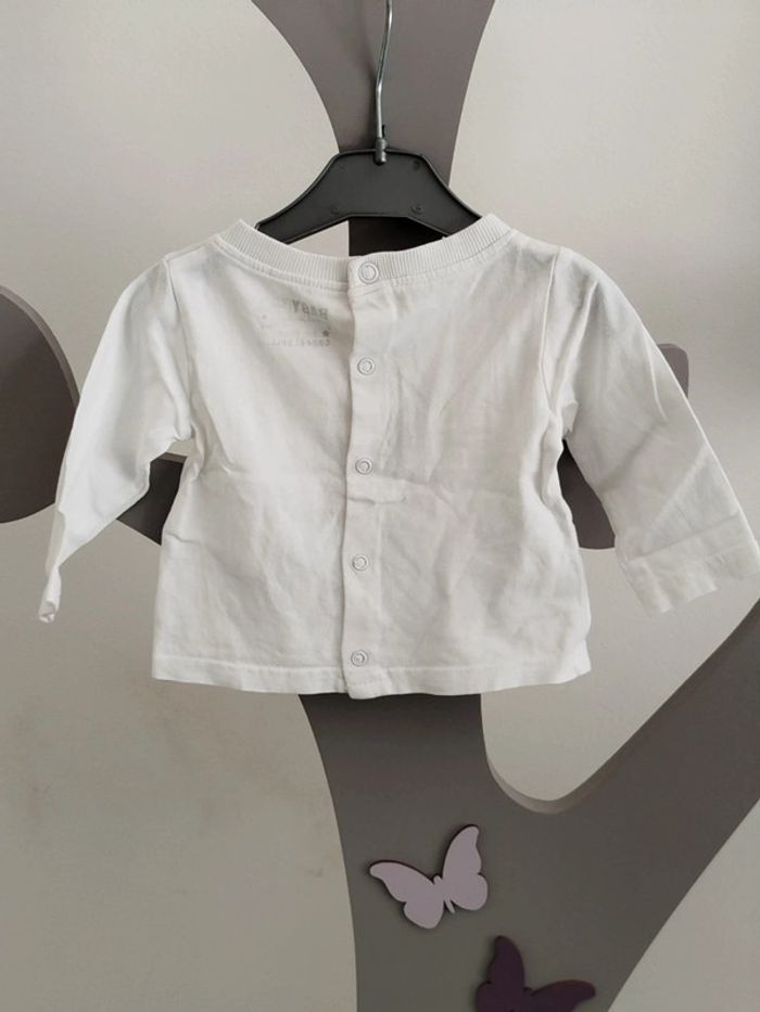 Tee-shirt manches longues blanc TAO taille 3 mois - photo numéro 2