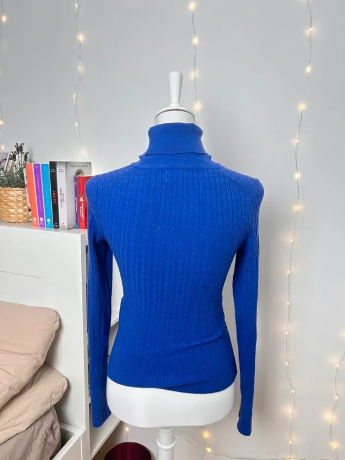 pull col roulé côtelé bleu électrique Only taille XS – automne/hiver - photo numéro 4